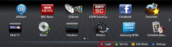 login menu